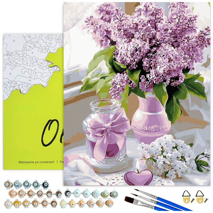 Set pictura pe numere, cu sasiu, Liliac, 40x50 cm [3]