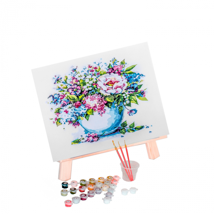 Set pictura pe numere, cu sasiu, Flori Delicate [2]