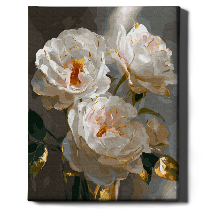 Set pictura pe numere, cu sasiu, Bujori eleganti, 40x50 cm [2]