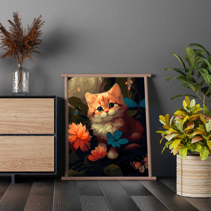 Set pictura pe numere, cu sasiu, Pisoi, 40x50 cm [4]