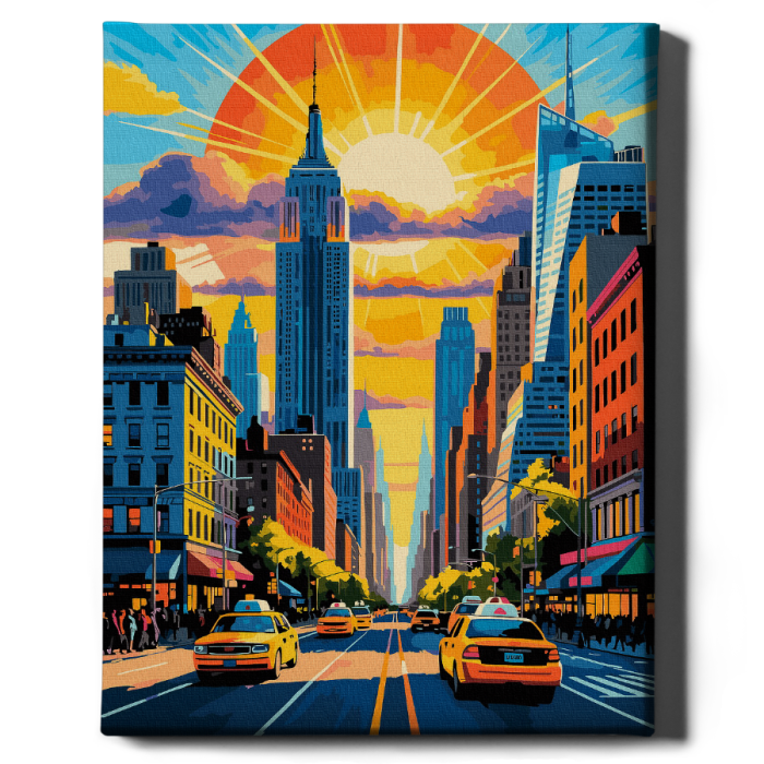 Set pictura pe numere, cu sasiu, New York, 40x50 cm [2]