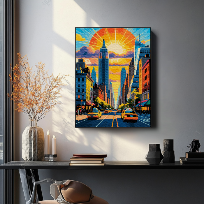 Set pictura pe numere, cu sasiu, New York, 40x50 cm [3]