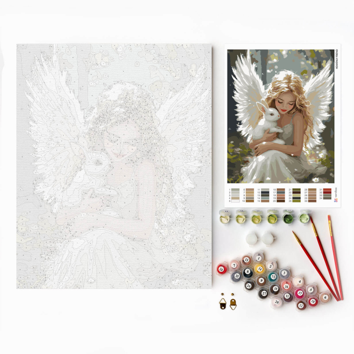 Set pictura pe numere, cu sasiu, Prieten divin, 40x50 cm [5]