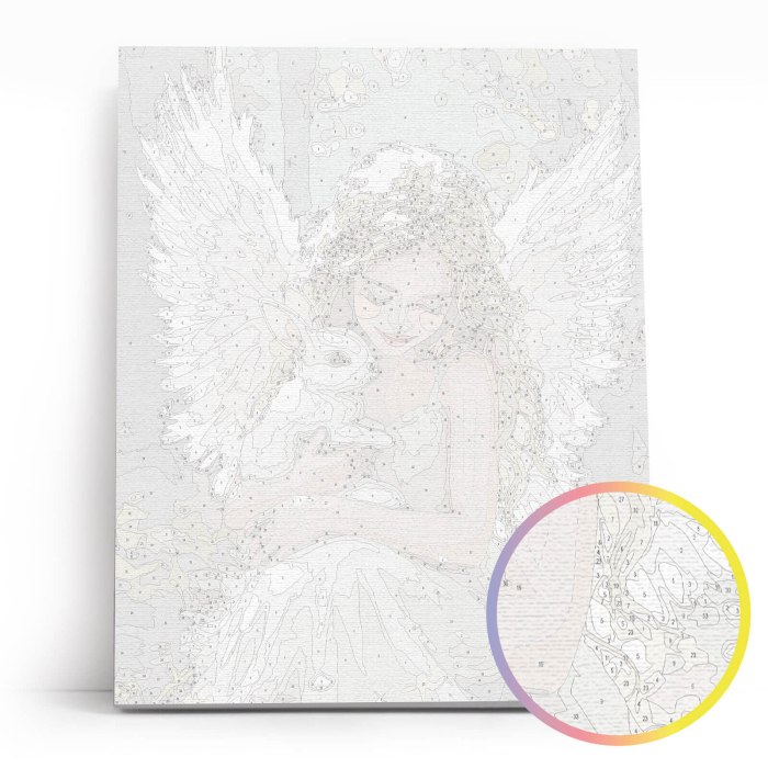 Set pictura pe numere, cu sasiu, Prieten divin, 40x50 cm [3]