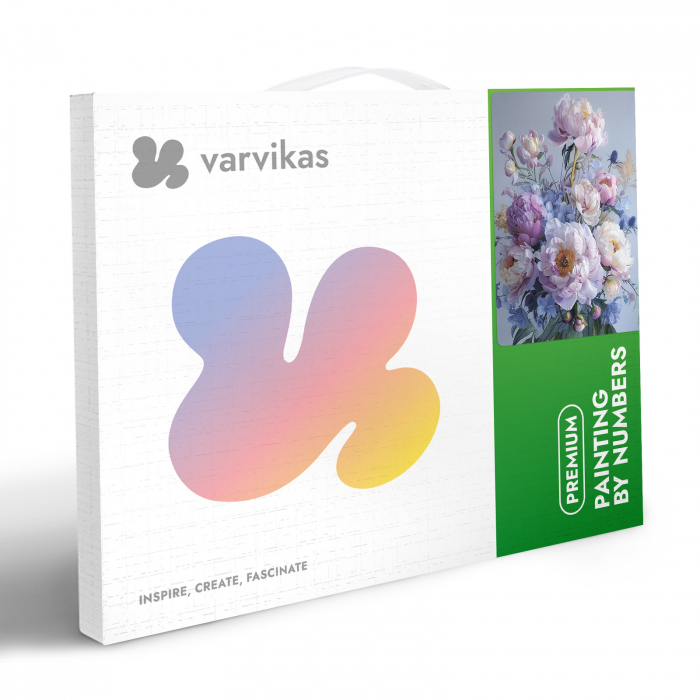 Set pictura pe numere, cu sasiu, Reverie de bujori, 40x50 cm [5]