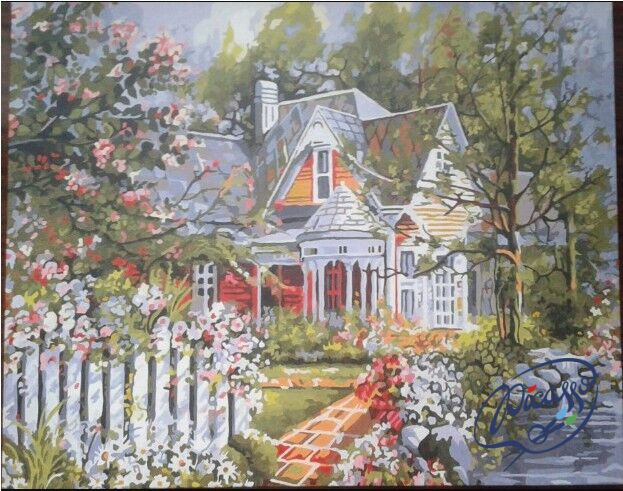 Set pictura pe numere, cu sasiu, Casa de vacanta, 40x50 cm [2]