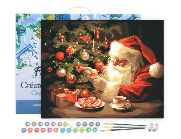 Set pictura pe numere, cu sasiu, Zambetul lui Mos Craciun, 40x50 cm [2]