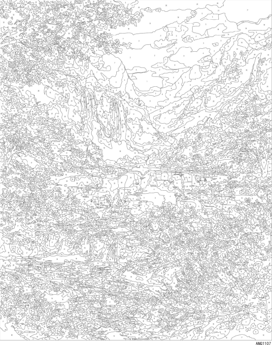Set pictura pe numere, cu sasiu, Cascada mirifica, 40x50 cm [4]
