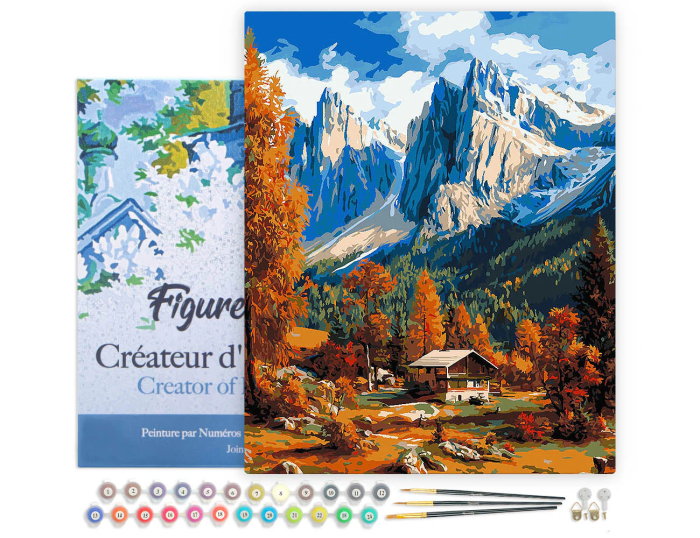 Set pictura pe numere, cu sasiu, Toamna in Dolomiti, 40x50 cm [2]