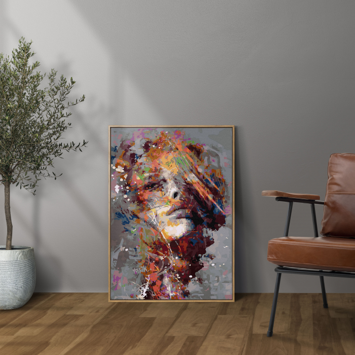 Set pictura pe numere, cu sasiu, Portret in pete de culoare, 40x50 cm [3]