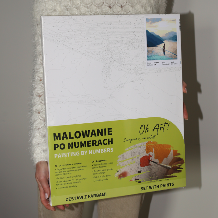 Set pictura pe numere, cu sasiu, Pasari in flori roz, 40x50 cm [7]