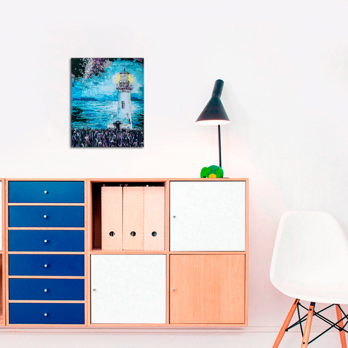 Set pictura pe numere, cu sasiu, Far in Noapte, 40x50 cm [6]