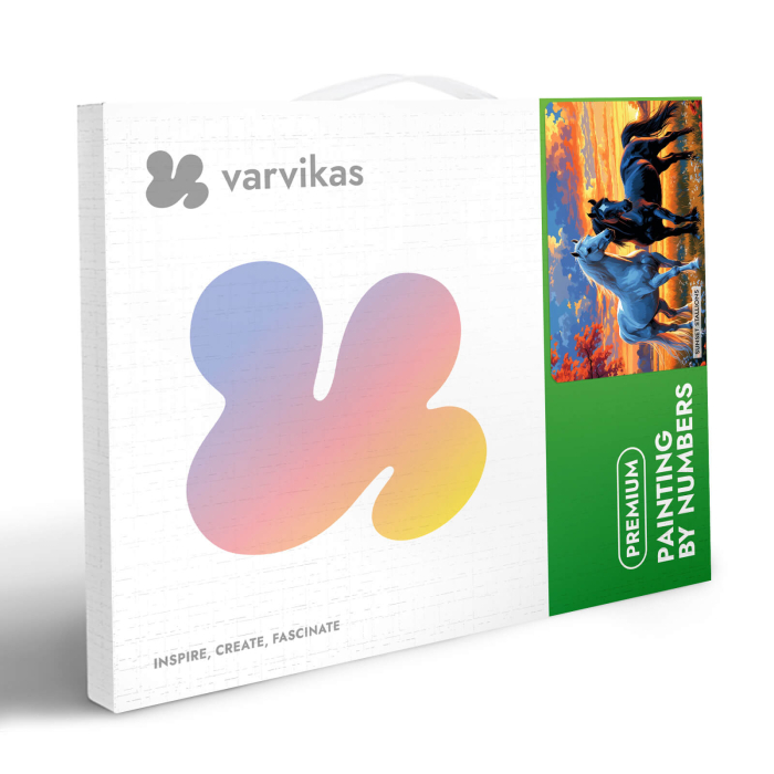 Set pictura pe numere, cu sasiu, Armasari la apus, 40x50 cm [6]