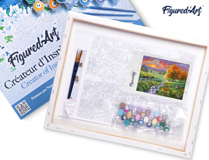 Set pictura pe numere, cu sasiu, Pasune insorita, 40x50 cm [6]