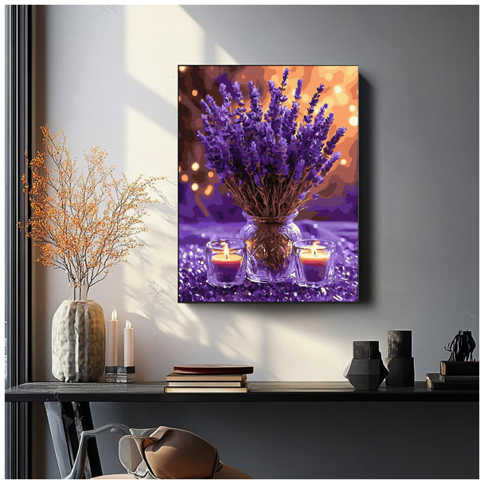 Set pictura pe numere, cu sasiu, Lavanda, 40x50 cm [3]