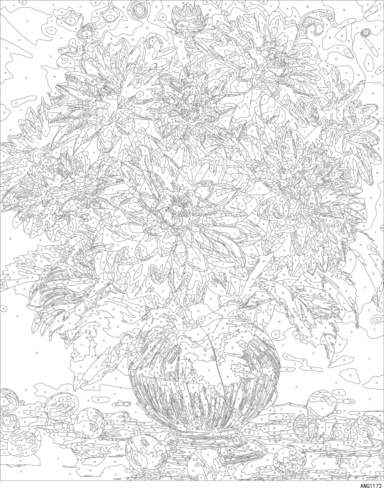 Set pictura pe numere, cu sasiu, Dalii, 40x50 cm [4]