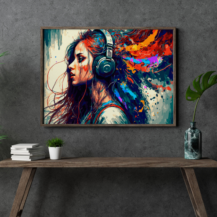 Set pictura pe numere, cu sasiu, Muzica in culori, 40x50 cm [3]