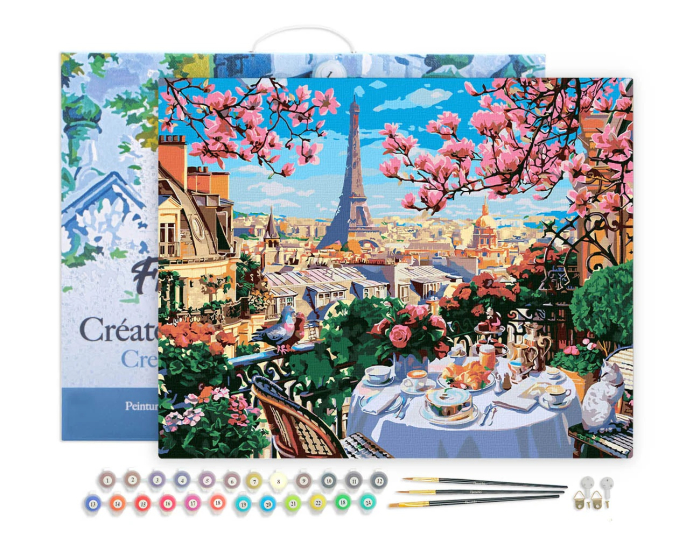 Set pictura pe numere, cu sasiu, Dimineata de primavara in Paris 40x50 cm [2]