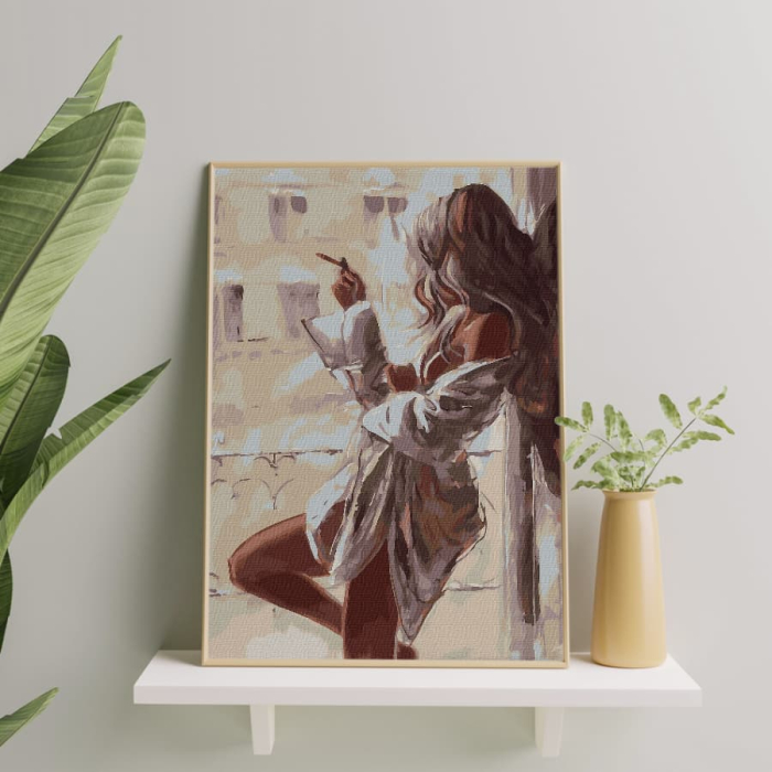 Set pictura pe numere, cu sasiu, Linistea diminetii, 40x50 cm [2]