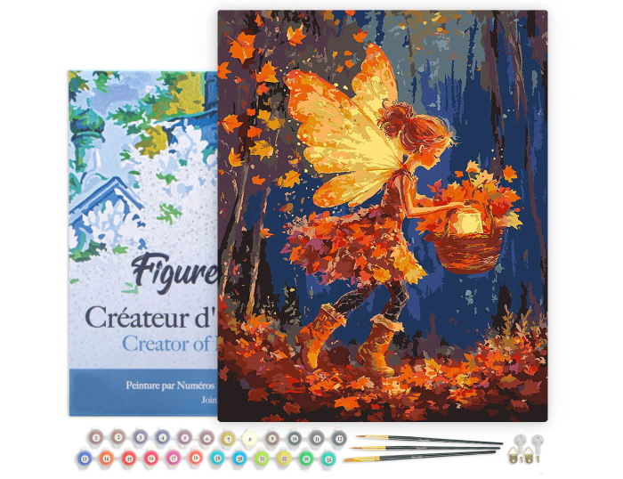 Set pictura pe numere, cu sasiu,  Zana frunzelor, 40x50 cm [2]