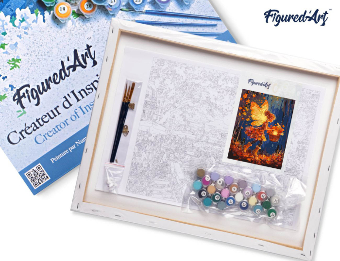 Set pictura pe numere, cu sasiu,  Zana frunzelor, 40x50 cm [8]