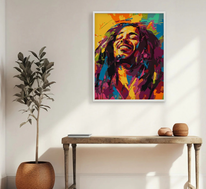 Set pictura pe numere, cu sasiu, Reggae street art, 40x50 cm [2]