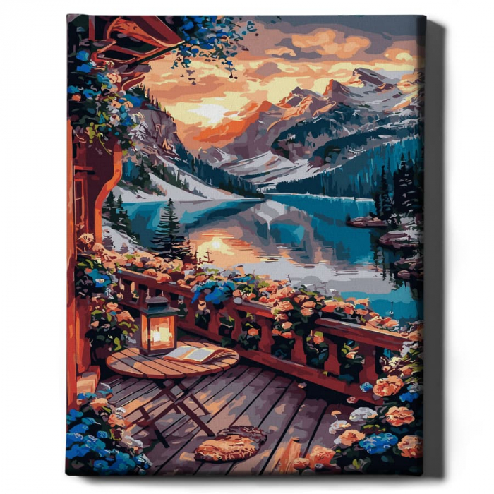 Set pictura pe numere, cu sasiu, Relaxare la munte, 40x50 cm [2]