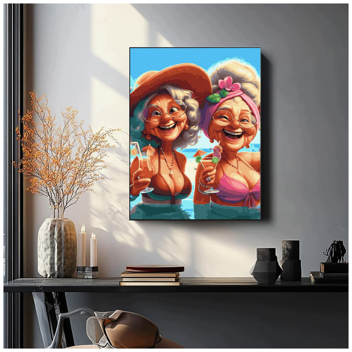 Set pictura pe numere, cu sasiu, Eu si sora mea 2, 40x50 cm [4]
