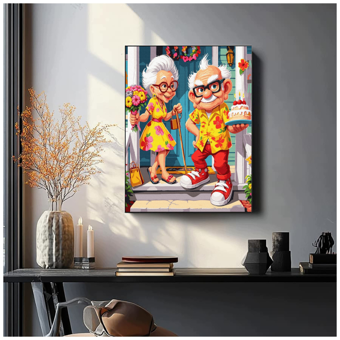 Set pictura pe numere, cu sasiu, Eu si sotul meu, 40x50 cm [4]