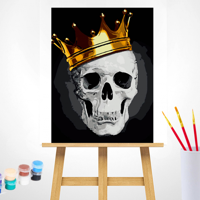 Pictura pe Numere, cu sasiu, Fashionable Skull, 40x50 [2]