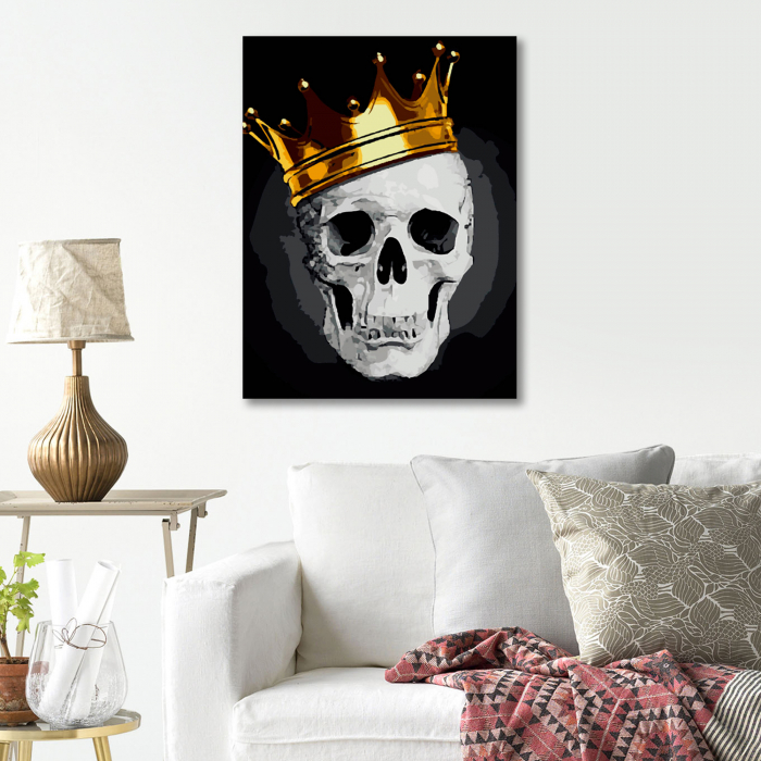 Pictura pe Numere, cu sasiu, Fashionable Skull, 40x50 [5]