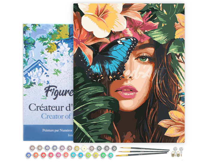 Set pictura pe numere, cu sasiu, Frumusete tropicala, 40x50 cm [2]