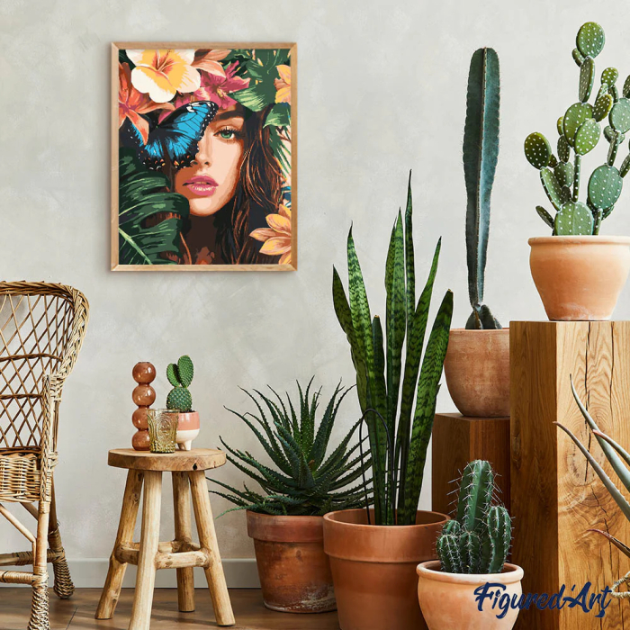 Set pictura pe numere, cu sasiu, Frumusete tropicala, 40x50 cm [3]