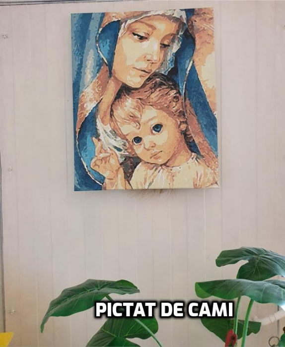 Set pictura pe numere, cu sasiu, Fecioara Maria, 40x50 cm [3]