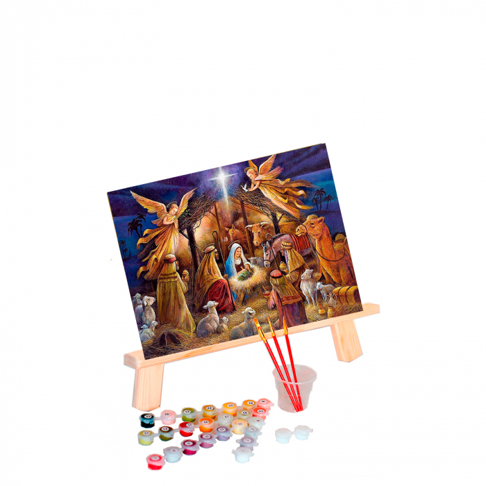 Set pictura pe numere, cu sasiu, Nasterea Pruncului [5]