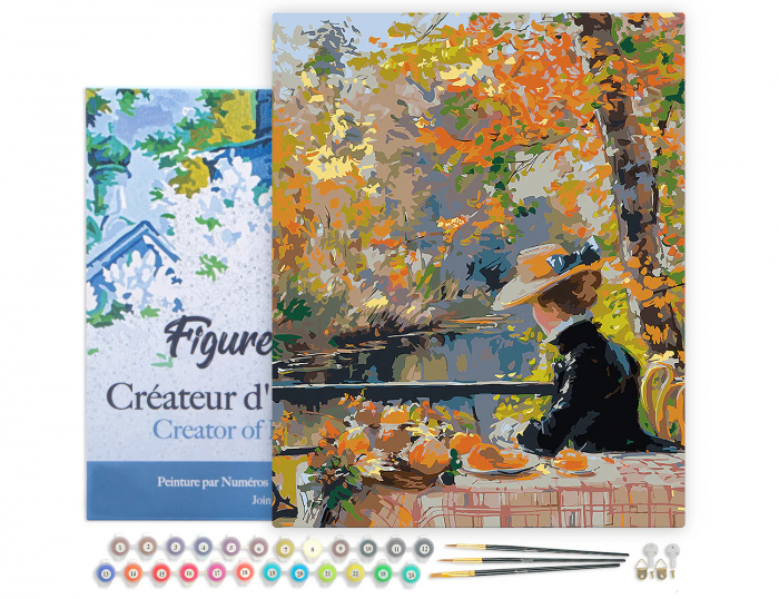 Set pictura pe numere, cu sasiu, Femeie si toamna, inspiratie Renoir, 40x50 cm [2]