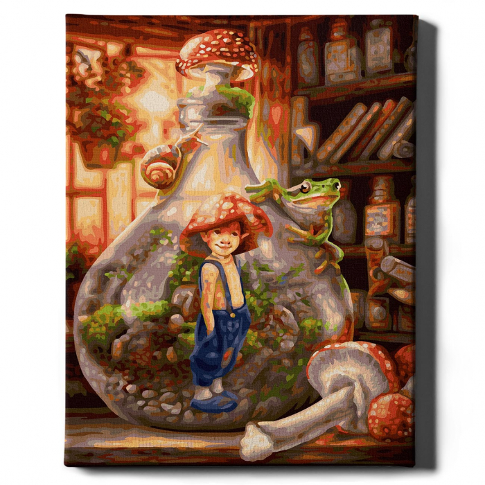 Set pictura pe numere, cu sasiu, Piticot, 40x50 cm [2]