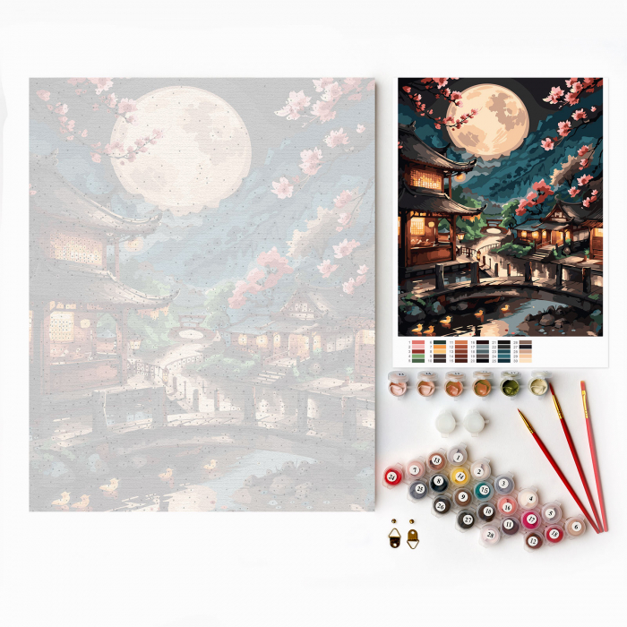 Set pictura pe numere, cu sasiu, Noapte orientala, 40x50 cm [4]