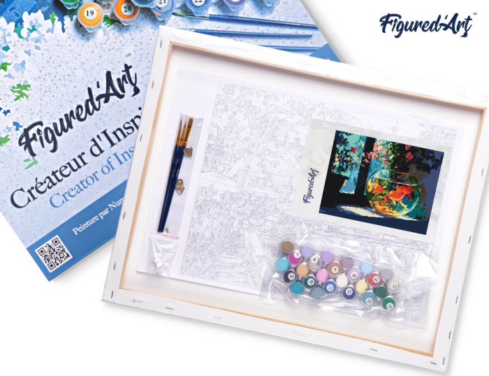 Set pictura pe numere, cu sasiu, Acvariu insorit, 40x50 cm [7]