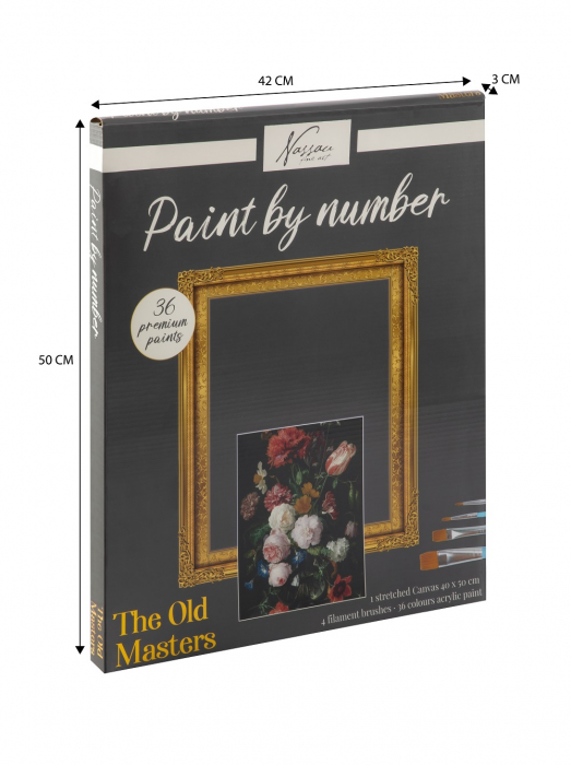 Set pictura pe numere, cu sasiu, Flori - Jan Davidszoon de Heem, 40x50 cm [7]