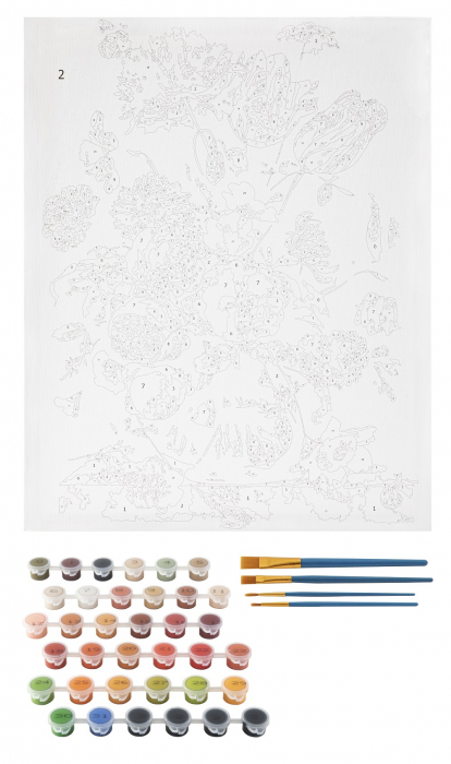 Set pictura pe numere, cu sasiu, Flori - Jan Davidszoon de Heem, 40x50 cm [4]