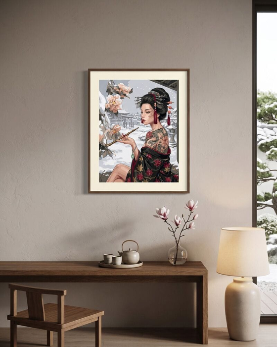 Set pictura pe numere, cu sasiu, Frumusete din Japonia, 40x50 cm [2]