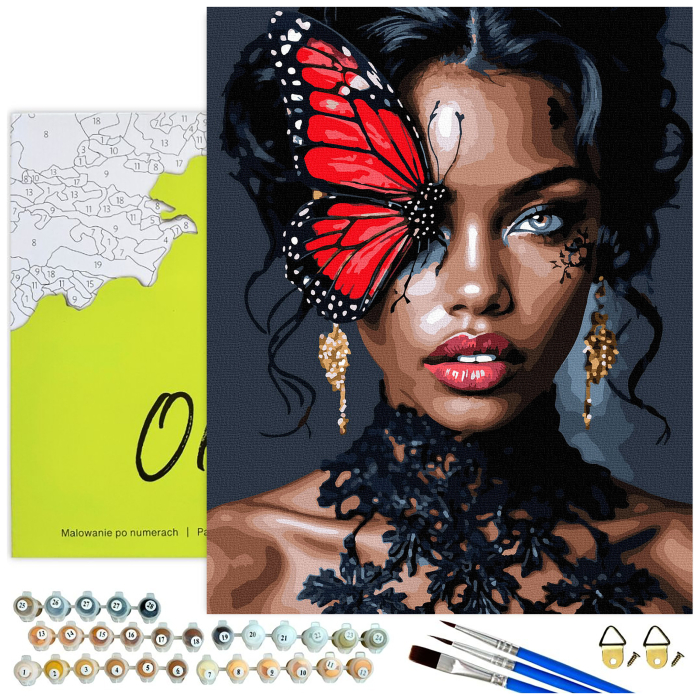 Set pictura pe numere, cu sasiu, Fluturare, 40x50 cm [2]