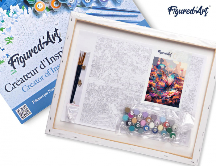 Set pictura pe numere, cu sasiu, Fluture si nectar, 40x50 cm [5]