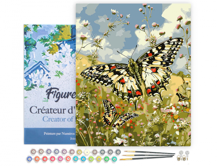 Set pictura pe numere, cu sasiu, Fluture Proserpine, 40x50 cm [3]