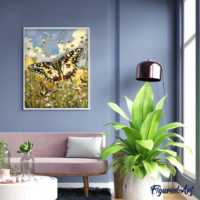 Set pictura pe numere, cu sasiu, Fluture Proserpine, 40x50 cm [2]