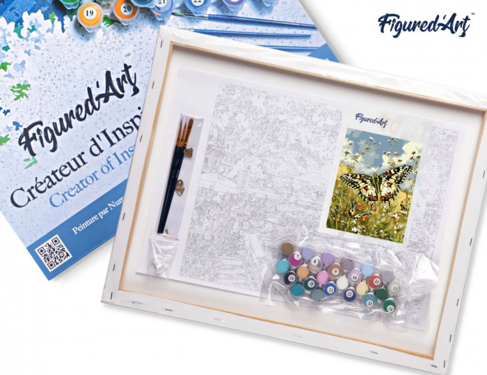 Set pictura pe numere, cu sasiu, Fluture Proserpine, 40x50 cm [5]