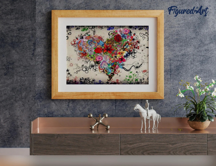 Set pictura pe numere, cu sasiu, Florile inimii, 40x50 cm [5]