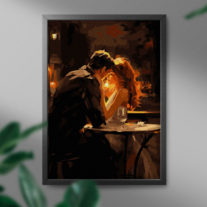 Set pictura pe numere, cu sasiu, Seara romantica, 40x50 cm [3]