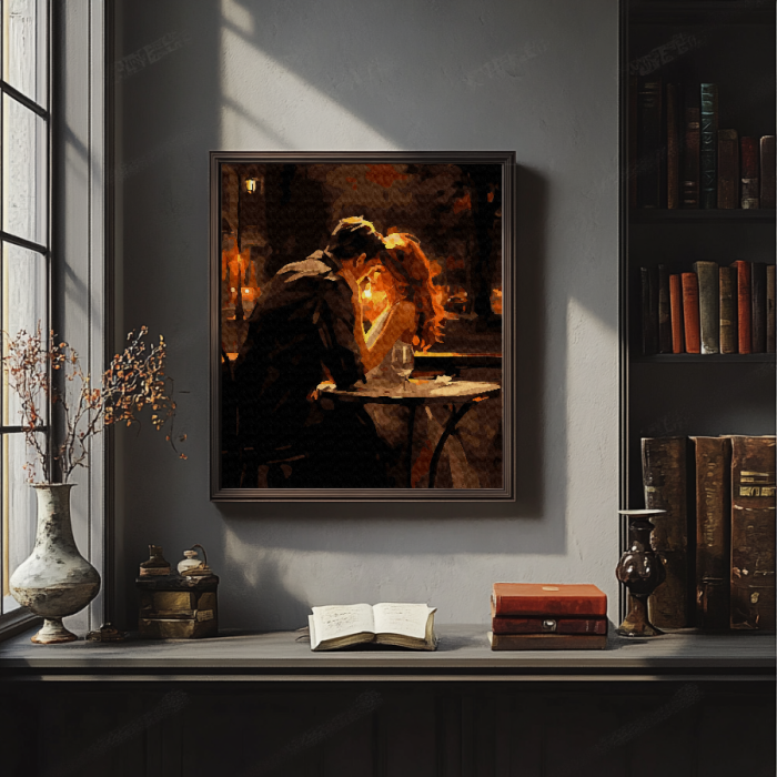 Set pictura pe numere, cu sasiu, Seara romantica, 40x50 cm [4]